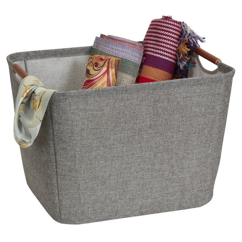 Andover Mills Tapered Storage Bin with Wood Handle & Reviews Wayfair